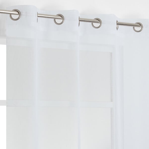 MODE DE VIE - Voilage Leo effet coton - Polyester - Blanc - 70g/m2 - 140x240cm - large