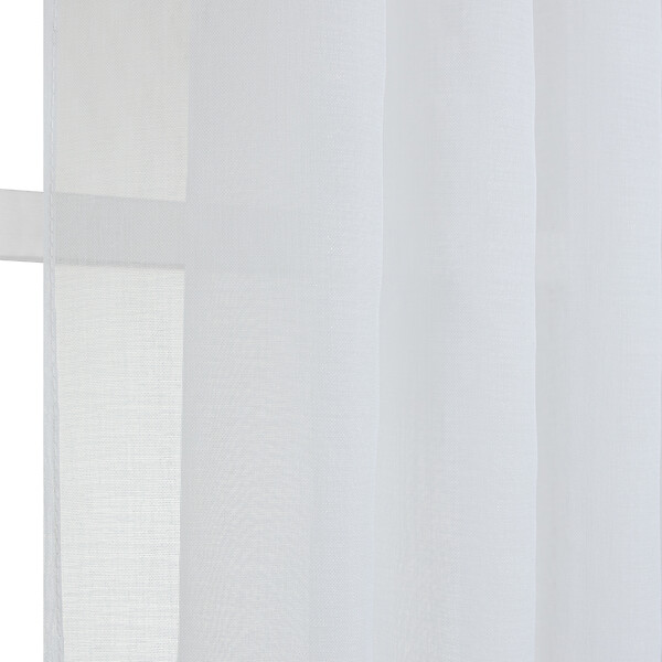 MODE DE VIE - Voilage Leo effet coton - Polyester - Blanc - 70g/m2 - 140x240cm - large