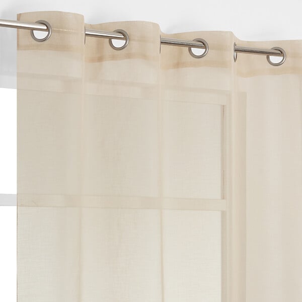 MODE DE VIE - Voilage Leo effet coton - Polyester - Naturel - 140x240cm - large