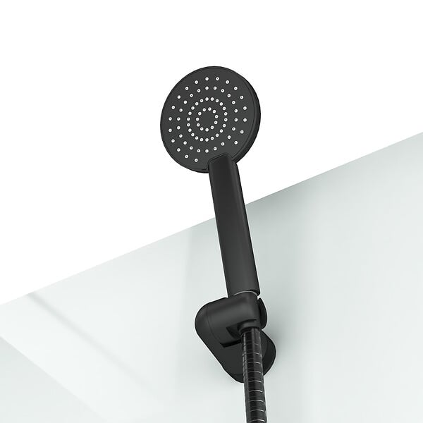 AURLANE - Cabine de douche rectangulaire 110x80x197 cm - Porte coulissante - Receveur Noir Mat - large