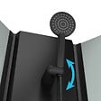 AURLANE - Cabine de douche 1/4 de cercle 85x85x200 cm - Portes coulissantes - Receveur Noir Mat - vignette