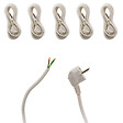 ZENITECH - Lot de 6 cordons d'alimentation avec prise 16A 3G1,5mm² 2m - Blanc - Zenitech - vignette