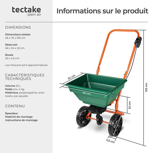 TECTAKE - Epandeur 25 L vert - large