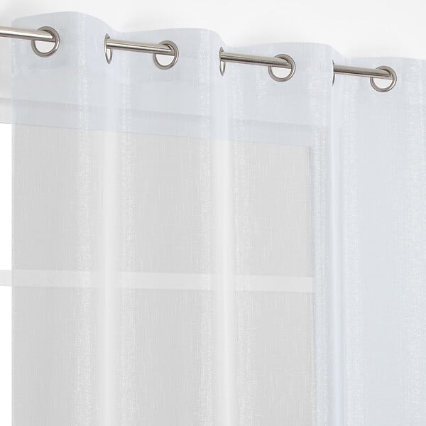 MODE DE VIE - Voilage Lucas en lurex et polyester - Blanc - 140x240cm - large
