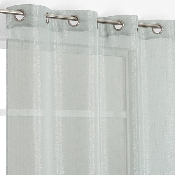 MODE DE VIE - Voilage Lucas lurex et polyester - Sauge - L.140xl.240cm - large