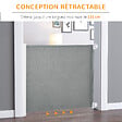 PAWHUT - Barrière de sécurité barrière animaux rétractable automatique 1,15L x 0,83H m teslin métal gris - vignette