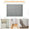 PAWHUT - Barrière de sécurité barrière animaux rétractable automatique 1,15L x 0,83H m teslin métal gris - vignette