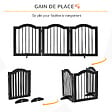 PAWHUT - Barrière de sécurité barrière modulable pliable pour animaux de compagnie - piètement support - dim. 154,5L x 61H cm - MDF bois noir - vignette