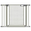 PAWHUT - Barrière de sécurité animaux - longueur réglable dim. 75-103 cm - porte double verrouillage, ouverture double sens -sans perçage - acier ABS gris - vignette