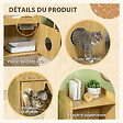 PAWHUT - Maison de toilette chat - porte, niche avec coussin, plateau - panneaux aspect bois clair - vignette