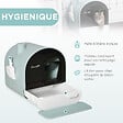 PAWHUT - Maison de toilette bac à litière pour chat avec porte battante, pelle et filtre inclus dim. 43L x 44l x 47H cm PP bleu - vignette