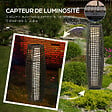 OUTSUNNY - Lampadaire LED solaire de jardin style colonial dim. 21L x 21l x 78H cm résine tressée filaire grise - vignette