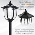 OUTSUNNY - Outsunny Luminaire extérieur solaire lampadaire lanterne classique LED 60 Lm max. dim. 26L x 26l x 177H cm noir - vignette