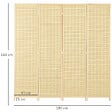 HOMCOM - Paravent intérieur séparateur de pièce pliable 4 panneaux dim. 180L x 180H cm bois pin bambou coton - vignette