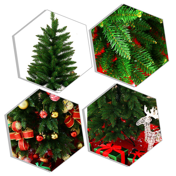 HOMCOM - Sapin de Noël artificiel Ø 91 x 210H cm 865 branches épines imitation Nordmann grand réalisme vert - large