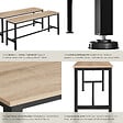 TECTAKE - 2 bancs Fairfield Bois clair industriel, Chêne Sonoma - vignette