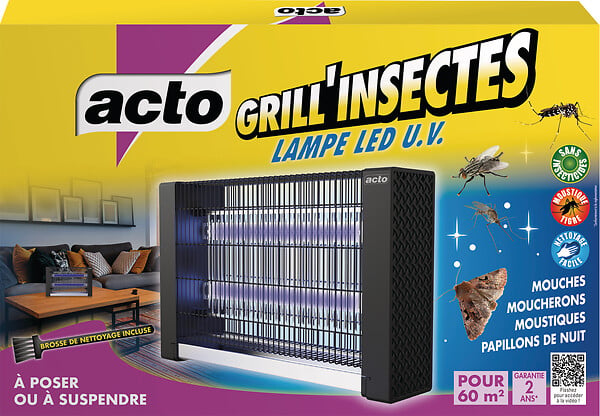 ACTO - Grill insectes lampe LED UV - 60m² - large