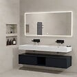 DISTRIBAIN - Meuble de salle de bain ROMANZA 1600 Noir (sans miroir) - vignette