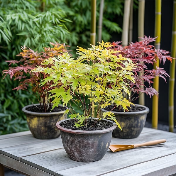 PLANT IN A BOX - érable du Japon - Set de 8 - Acer palmatum - Hauteur 25-40cm - âŒ€10,5cm - large