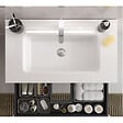 PLANETE BAIN - Meuble salle de bain - 70 cm - Avec plan vasque - Blanc mat - A suspendre - KARAIB - vignette