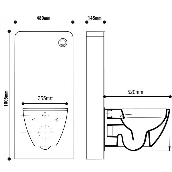 PLANETE BAIN - Pack WC suspendu avec bâti Verre blanc + Cuvette suspendue sans bride et abattant slim - large