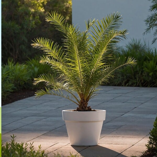 PLANT IN A BOX - Mélange de palmiers d'extérieur - Set de 3 - Hauteur 50-70cm - ⌀15cm - large