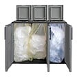 INTEC - Armoire de tri Selectif 3 Sacs Gris - Meuble de Recyclage Int / Ext - Dimensions 102 x 37 x 84 cm - INTEC - vignette