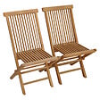 HAPPY GARDEN - Lot de 2 chaises de jardin en teck LOMBOK - vignette