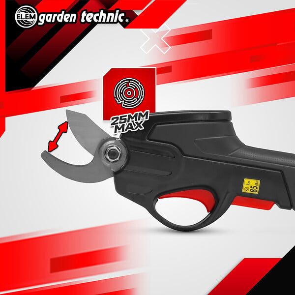 ELEM GARDEN TECHNIC - Sécateur rechargeable 7.2V lithium livré avec batterie intégrée et chargeur - large