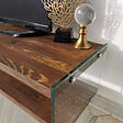 CONCEPT USINE - Meuble TV contemporain verre et bois 120 cm JOY - vignette