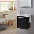 GODART - Pack lave-mains Noir Mat avec porte serviette - Mitigeur à gauche - L.48 X H. 52.5 cm - Houston - vignette
