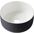 GODART - Vasque lave mains ø25 cm - Noir et blanc - Faible diamètre - Rebords fins - Jany - vignette