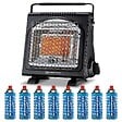KEMPER - Chauffage à gaz portable Piezo 1700W Systèmes Sécurité intégrés + 8 Cartouches de gaz Butane Autonomie 2h30 KEMPER - vignette