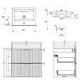 CERSANIT - Meuble salle de bain strié - 60 cm - avec plan vasque - Beige cachemire mat - à suspendre - Tirso - vignette