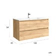 PLANETE BAIN - Meuble salle de bain - 100 cm - avec plan vasque - Effet chêne brut - A suspendre - KARAIB - vignette