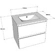GODART - Meuble salle de bain 60 cm - Plan vasque céramique - Vert mat - A suspendre - Karaib 2 - vignette