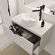 CERSANIT - Meuble salle de bain strié 80 cm pour vasque à poser - Blanc mat - à suspendre - Tirso - vignette