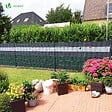 VOUNOT - Brise vue occultant PVC 450g/m2 19cm x 140m Vert - vignette