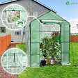 VOUNOT - Serre de jardin avec etageres et bache PE renforcee 135g/m2 143x73x195cm Vert - vignette