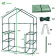 VOUNOT - Serre de jardin avec etageres et bache PE renforcee 135g/m2 143x73x195cm Vert - vignette