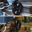 VOUNOT - Chariot de course pliable aluminium 2 roues avec sac isotherme bleu marine - vignette