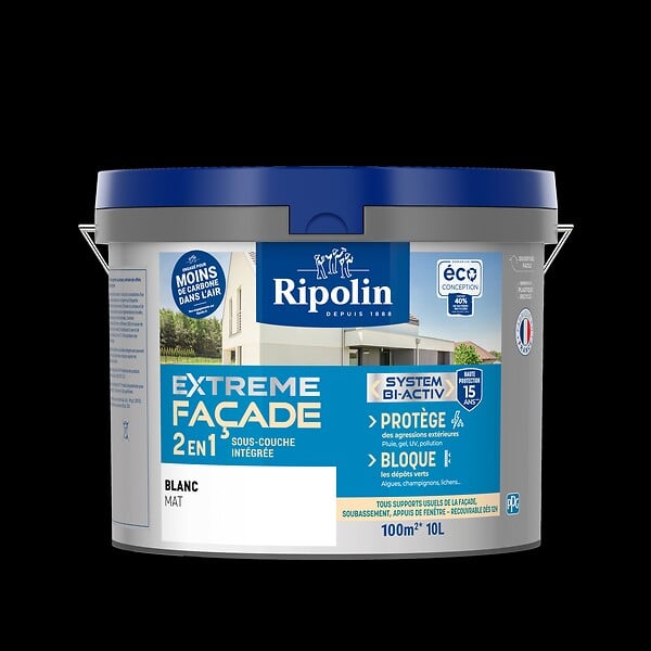 RIPOLIN - Peinture façade EXTREME FAÇADE - Blanc - 10L - large