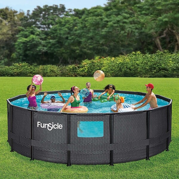 FUNSICLE - Piscine tubulaire hublot noire Ø4,57x H 1,22m Funsicle - large
