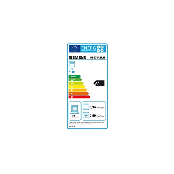 SIEMENS - Four Intégrable  Multifonction 71l 60cm Noir - HB574ABR3F - large