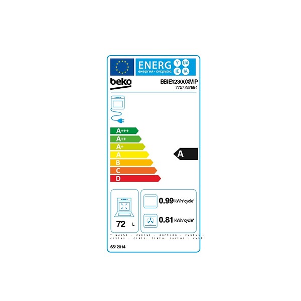 BEKO - Four Intégrable Multifonction 72l 60cm A Pyrolyse Inox - BBIE12300XMP - large