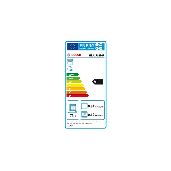 BOSCH - four intégrable multifonction 71l 60cm pyrolyse et hydrolyse inox - HBA171BS4F - large