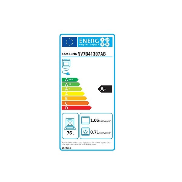 SAMSUNG - Four Intégrable Multifonction 76l 60cm Pyrolyse Noir Inox - NV7B41307AB - large