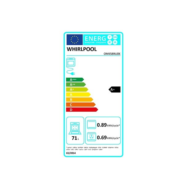 WHIRLPOOL - Four Intégrable Multifonction 71l 60cm Pyrolyse Et Hydrolyse Inox - OMK58RUOX - large