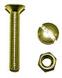 COTEKA - 12 boulons tête fraisée fendue laiton 3x16mm - vignette