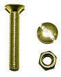 COTEKA - 8 boulons tête fraisée fendue laiton 4x20mm - vignette